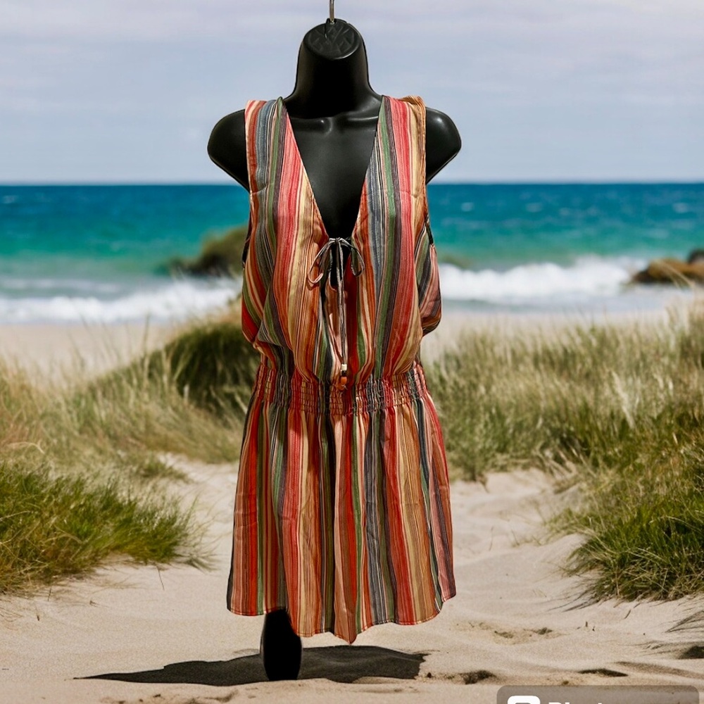 BECCA striped coverup